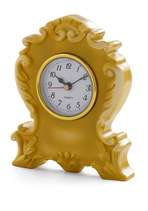 It’s Never Too Ornate Clock in Yellow  Mod Retro Vintage 