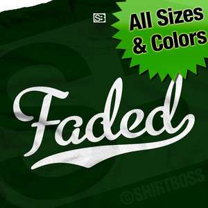 Faded Baseball T Shirt Pot Weed Kush Colors 2X 3X 4X 5X  