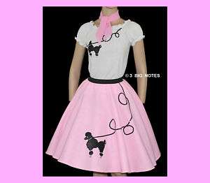 PC ADULT Pink 50s Poodle Skirt outfit Size Small L25  