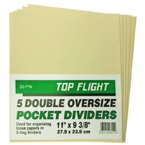  Top Flight Loose Leaf Double Pocket Dividers, 3 Hole 