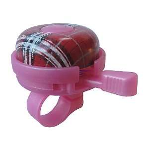  Bicycle Bell Plaid Red , by Biria