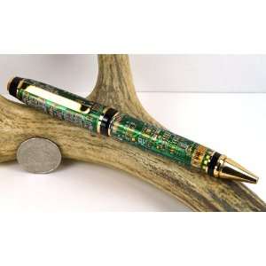  Green Circuit Board Cigar Pen With a Gold Finish Office 