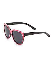 Red (Red) Abbey Dawn Red and White Picnic Print Sunglasses  246504460 