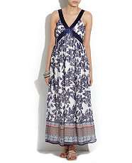 Navy (Blue) Yumi Blue Floral Maxi Dress  254526141  New Look