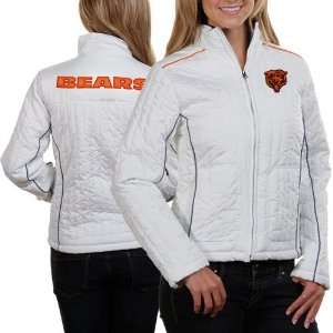  Chicago Bears Womens Bombshell White Full Zip Jacket 
