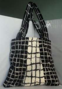 Felt Stripe Black and White Shoulder Bag Nepal  