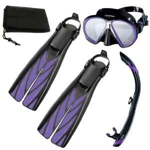 Atomic Scuba Diving Mask, Split Fins, Semi Dry Snorkel, Womens 