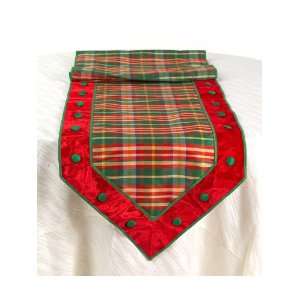  Pack of 2 Christmas Plaid Table Runners with Decorative 