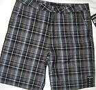 40 XL HURLEY SHORTS 40 Reagn dark plaid gray black retail 49.99 NWT