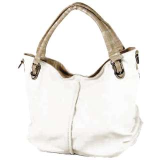 Fashion Designer Inspired Solid Faux Leather Hobo Handbag Purse White 