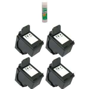  Four Black Remanufactured Ink Cartridges HP 74 XL (CB335WN 