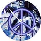 rikkiknight blue tie dye peace art 11 4 wall clock