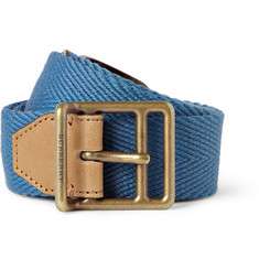 Burberry  Cotton Canvas and Leather Belt