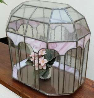 Tiffany Gewächshäuschen Glas Art Deko, 8 eckig, handarbeit in 