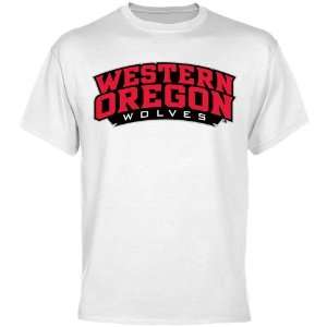  Western Oregon Wolves Team Arch T Shirt   White Sports 