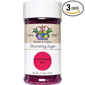 India Tree Sugar Decorating, Raspberry Red, 3.3 Ounce (Pack of 3 