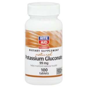  Rite Aid Natural Potassium Gluconate, 100 ea Health 