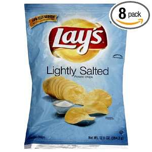 Lays Lightly Salted Potato Chip, Sunflower Oil, 7.75 Ounce Bags (Pack 