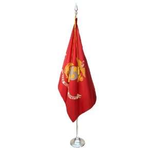  Marine Corps Flag Set 4X6 Ft   9 Ft Silver Aluminum Pole w 