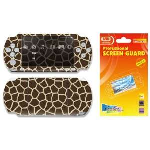   PSP 3000 Slim Decal Skin Sticker plus Screen Protector   Giraffe Print