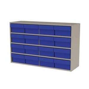  Cabinet,stackable,16 Blue Bin Drawers   AKRO MILS