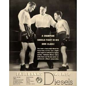  1937 Ad Boxing Ring Fairbanks Diesel Engine Equipment 