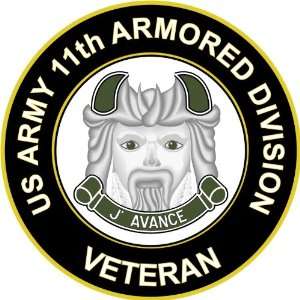   US Army 11th Armored Division Veteran Decal Sticker 