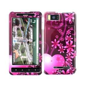  Pink Hearts Flowers Crystal 2D Hard Case Cover for 