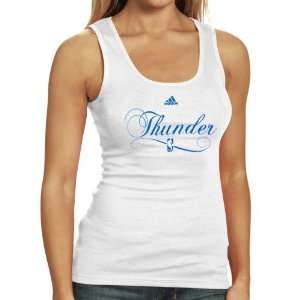  adidas Oklahoma City Thunder Ladies White Clean Sweep Tank 