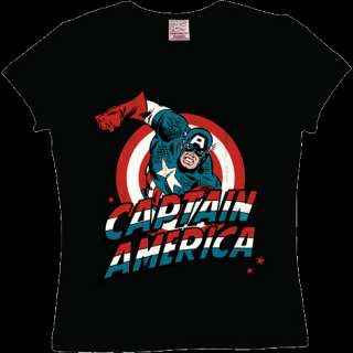 Logoshirt Marvel Captain America Girlie Superhelden T Shirt  