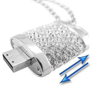  4 Gb lock Shape Crystal Jewelry USB Flash Drive Necklace 