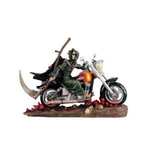  Grim Reaper on Motorcycle Display Figurine Hand Painted 