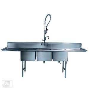  Win Holt WS3T18242D24 106 Three Compartment Sink w/Two 