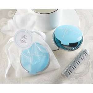    Something Blue Mirror Compact in Elegant Organza Pouch Beauty