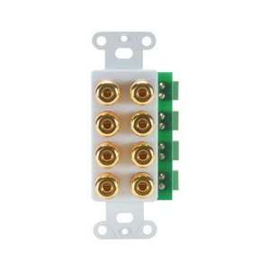   Home WPQPPW 4 Pr Binding Post Wall Plate Insert White Electronics