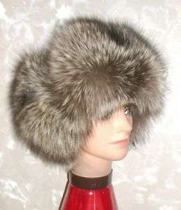 FUCHS Pelz Mütze Silberfuchs Pelzmütze Fox Fur Hat Pelt  
