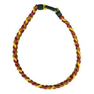   Ionic Braided Necklace   Burgundy/Gold 