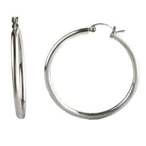  Sterling Silver Tarnish Free Polished Hoop Earrings 3mm x 