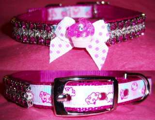 Raspberry Cupcake Crystal Dog Collar/Dog Collar/Custom sizing  