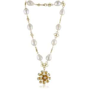   Leigh Freshwater Pearl And Clear Cubic Zirconia Necklace Jewelry