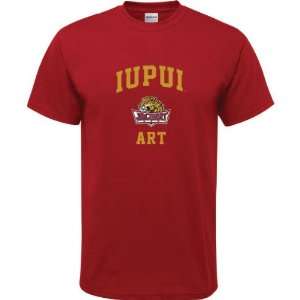   IUPUI Jaguars Cardinal Red Youth Art Arch T Shirt