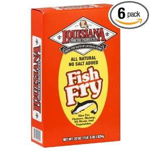 Louisiana Brand Fish Fry, All Natural, Box, 22 Ounce (Pack of 6 