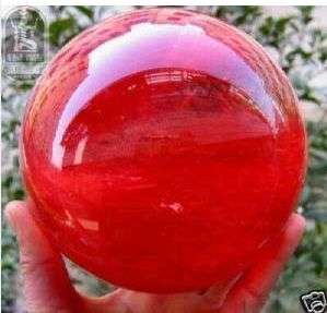 RARE Red QUARTZ CRYSTAL SPHERE BALL +stand  