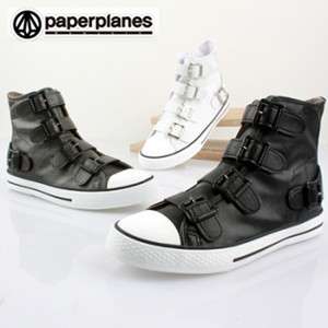 paperplanes3COLORS WOMENS HI TOP CANVAS FASHION SNEAKERS HIGH 