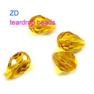 M6710 15pc Teardrop Glass topaz Crystal loose Bead 10mm  