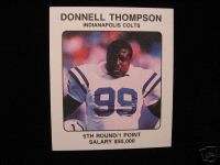 1989 DONNELL THOMPSON COLTS NFL FRANCHISE GAME CARD  