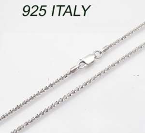 Platinum Clad Sterling Silver Sparkle Chain Necklace  