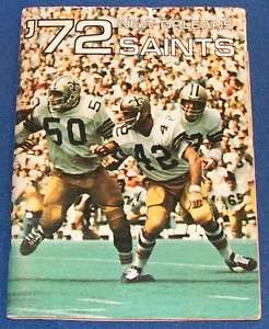 1972 NEW ORLEANS SAINTS MEDIA GUIDE ARCHIE MANNING RC  
