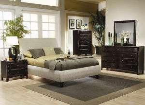 Pcs Phoenix KE/KW/Q Contemporary Upholstered Bed Bedroom set with 