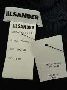 BN Auth Jil Sander DK Blue Knitted Jersey Sweater Dress UK8 10  SAVE 